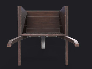 western - wooden wheelbarrow 3D Model