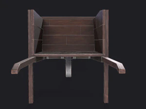 western - wooden wheelbarrow 3D Model