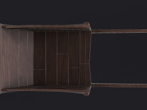 western - wooden wheelbarrow 3D Model