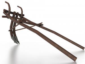 western - wooden plow 3D Model
