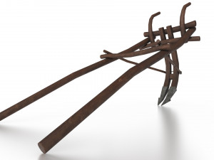 western - wooden plow 3D Model