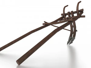 western - wooden plow 3D Model
