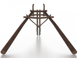 western - wooden plow 3D Model