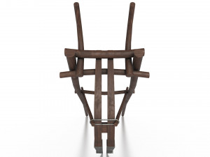 western - wooden plow 3D Model