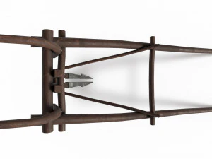 western - wooden plow 3D Model