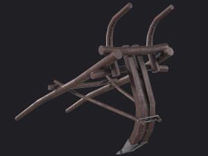 western - wooden plow 3D Model