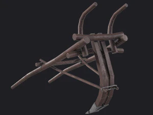 western - wooden plow 3D Model