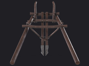 western - wooden plow 3D Model