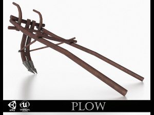western - wooden plow 3D Model