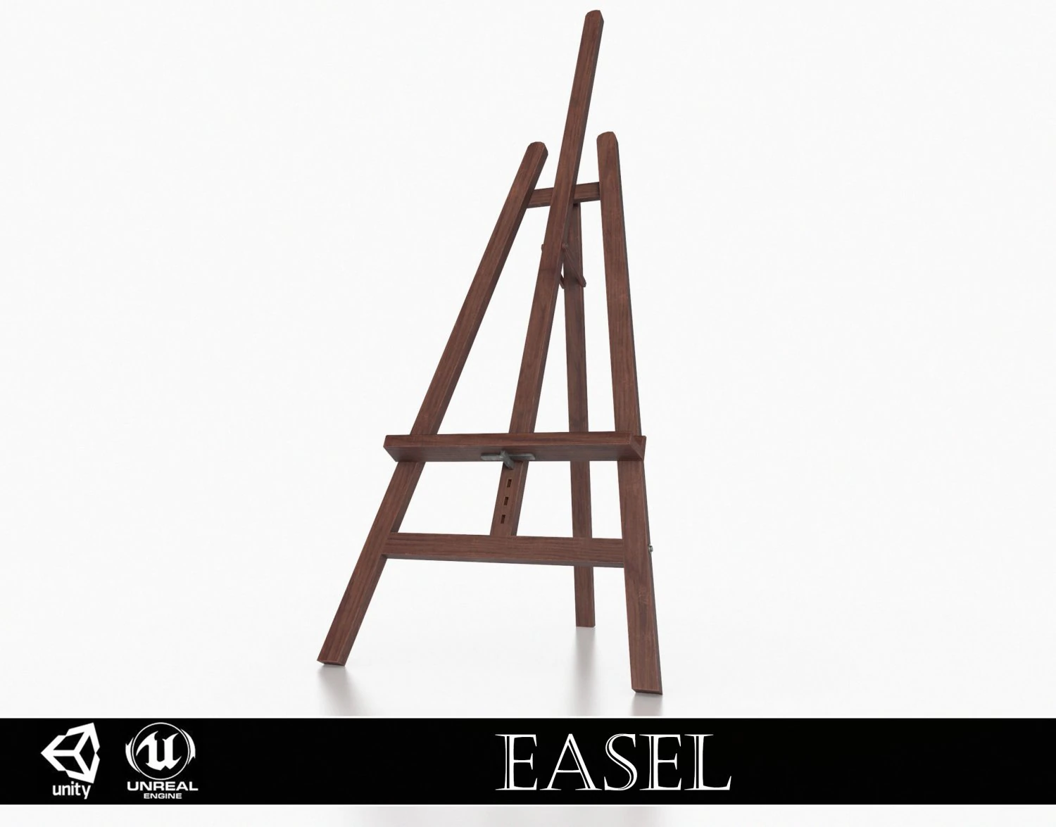 wooden artist easel 3D Model .c4d .max .obj .3ds .fbx .stl .blend 