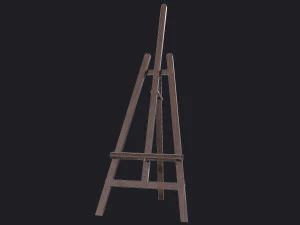 wooden artist easel 3D Model