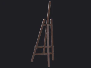 wooden artist easel 3D Model
