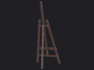 wooden artist easel Modèle 3D