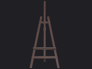 wooden artist easel Modèle 3D