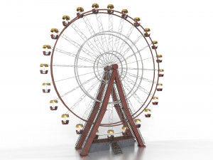 Old painted ferris wheel Modello 3D