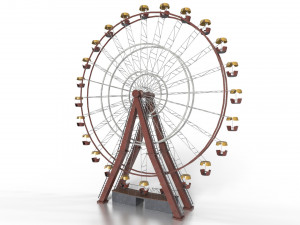 Old painted ferris wheel Modello 3D