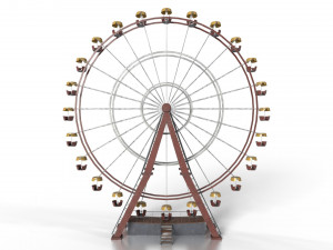 Old painted ferris wheel Modello 3D