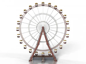 오래 된 페인트 관람차 3D 모델