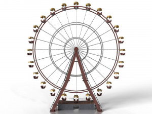 Old painted ferris wheel Modello 3D