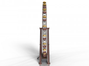 Old painted ferris wheel Modello 3D