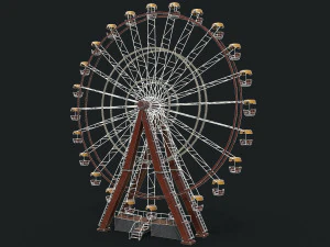 오래 된 페인트 관람차 3D 모델