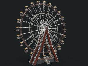 Old painted ferris wheel Modello 3D