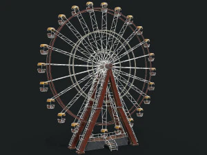 오래 된 페인트 관람차 3D 모델
