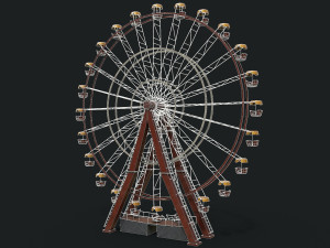 Old painted ferris wheel Modello 3D