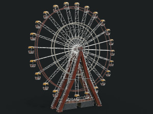 Old painted ferris wheel Modello 3D