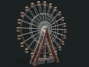 오래 된 페인트 관람차 3D 모델