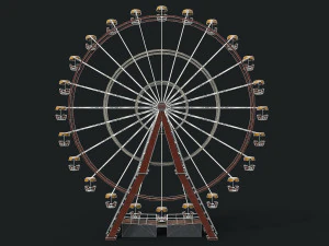 오래 된 페인트 관람차 3D 모델