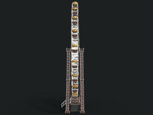 Old painted ferris wheel Modello 3D