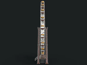 오래 된 페인트 관람차 3D 모델