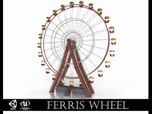 old painted ferris wheel 3D Model