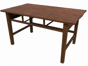 Set of 6 antique medieval wooden tables 3D 模型