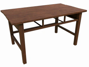Set of 6 antique medieval wooden tables 3D Model