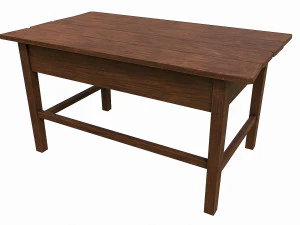 Set of 6 antique medieval wooden tables 3D Model