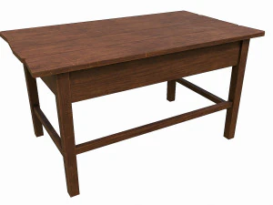 Set of 6 antique medieval wooden tables 3D Model