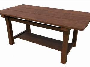 Set of 6 antique medieval wooden tables 3D 模型