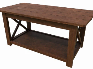 Set of 6 antique medieval wooden tables 3D Model