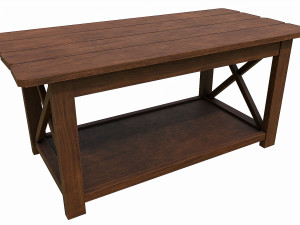 Set of 6 antique medieval wooden tables 3D 模型