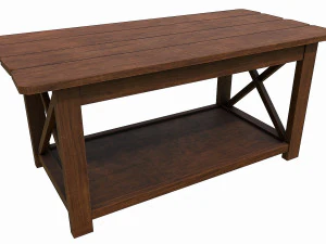 Set of 6 antique medieval wooden tables 3D Model