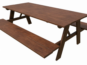 Set of 6 antique medieval wooden tables 3D 模型