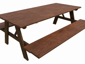 Set of 6 antique medieval wooden tables 3D Model