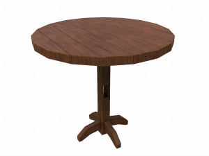 Set of 6 antique medieval wooden tables 3D 模型