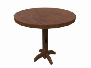 Set of 6 antique medieval wooden tables 3D Model