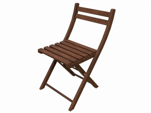 Set of 6 antique medieval wooden chairs 3D Model