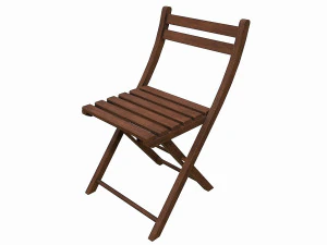 Set of 6 antique medieval wooden chairs 3D Model
