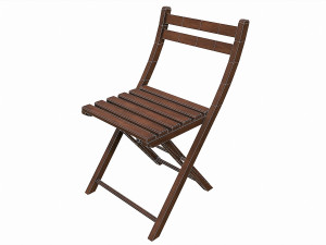 Set of 6 antique medieval wooden chairs 3D Model