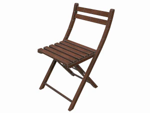Set of 6 antique medieval wooden chairs 3D Model